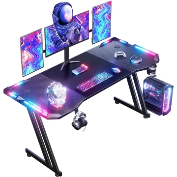 HLONONE Escritorio Gaming con Luces LED