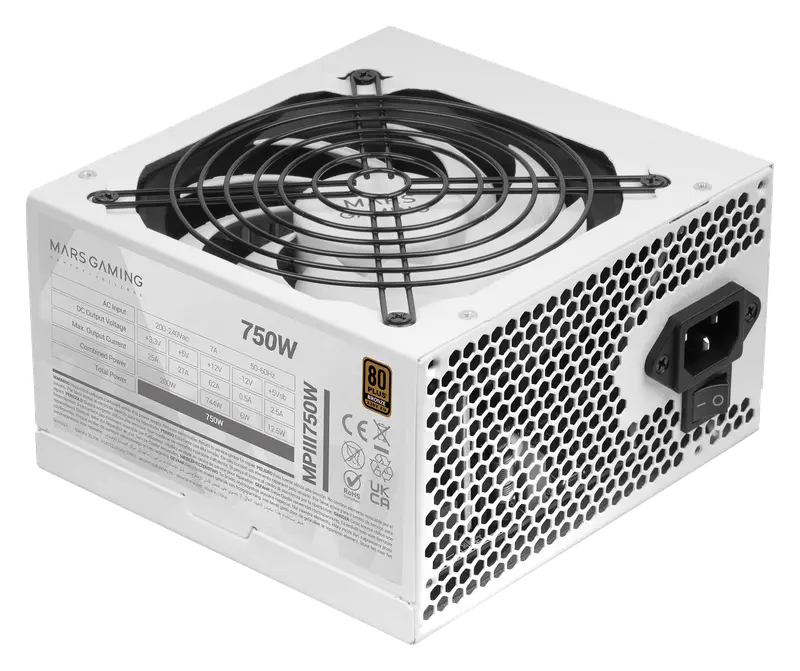 Mars Gaming MPIII750 Fuente ATX 750W 80 Plus Bronze 5 Años Garantía Blanco