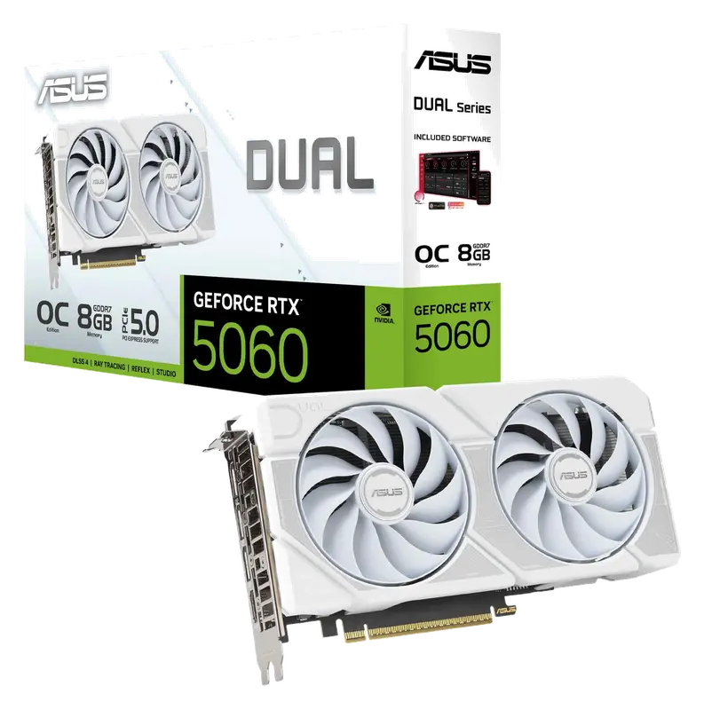 ASUS Dual GeForce RTX 5060 8GB GDDR7 White OC Edition