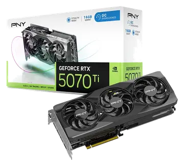 PNY Tarjeta Gráfica GeForce RTX 5070Ti 16GB OC Triple Fan DLSS 4