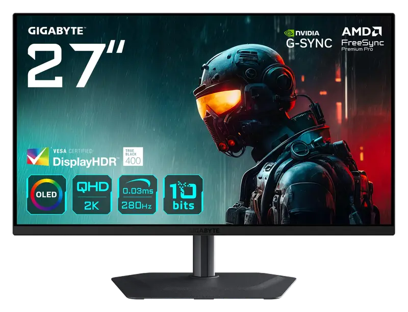 GIGABYTE MO27Q2A Monitor Gaming OLED 2K QHD de 27"
