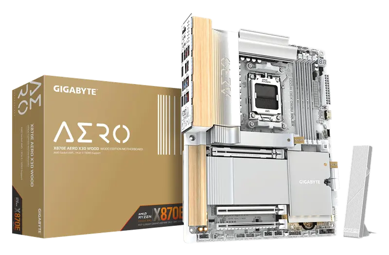 GIGABYTE X870E Aero X3D Wood Placa Base