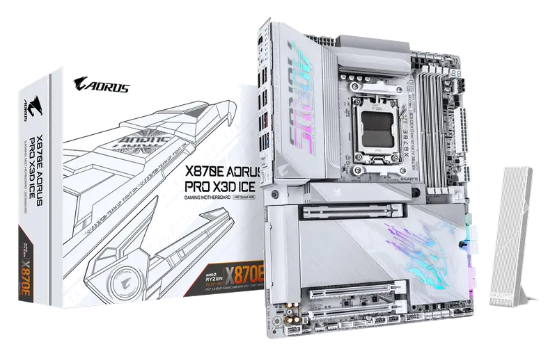 GIGABYTE X870E AORUS Pro X3D Ice Placa Base